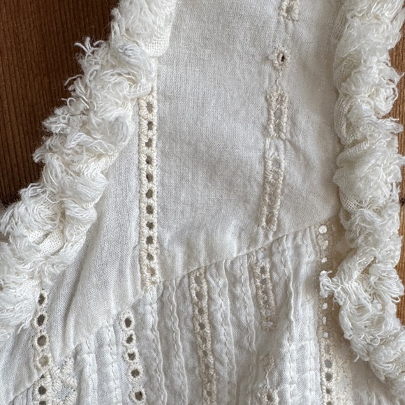 Zara Cream Lace-Trim Eyelet Camisole - Picture 5 of 7